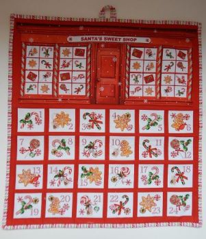 HANDMADE REUSABLE ADVENT CALENDAR.
COUNTDOWN TO CHRISTMAS DAY.&nbsp;
FILL THE POCKETS WITH TREATS, MESSAGES OR SMALL GIFTS.
USE YEAR AFTER YEAR.