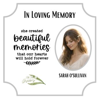 Remembrance Keepsake Card
Offer comfort and support during a difficult time with this beautifully designed, heartfelt card:

Heartfelt Design:&nbsp;Crafted to express sympathy and love, offering solace to those who are grieving.
Keepsake Quality:&nbsp;This card is more than just a message; it&rsquo;s designed to be framed and displayed as a lasting reminder of love, strength, and the support of those who care.
A Meaningful Tribute:&nbsp;Perfect for anyone experiencing loss, this card serves as a thoughtful memento, gently reminding them of those they hold dear.

A comforting and meaningful way to let someone know they are in your thoughts, and a lasting keepsake to honor their loved one.&nbsp;