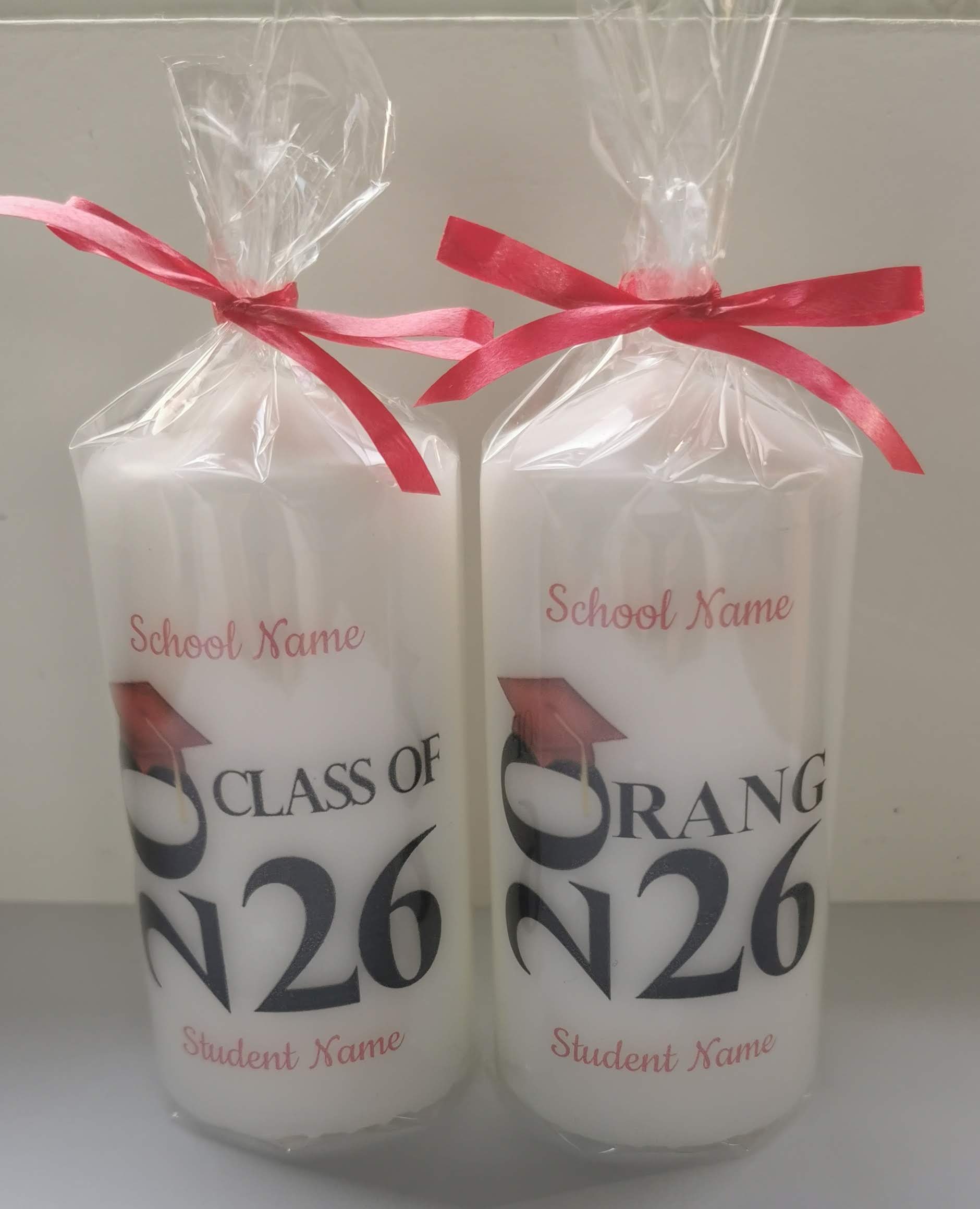 Small personalised graduation candle