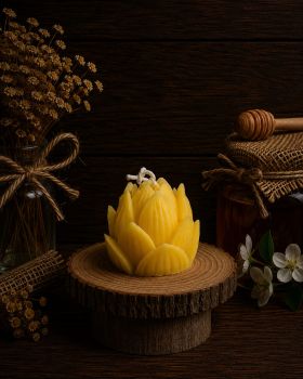 Introducing our Lotus Flower Candle: a petite delight with dimensions of 50mm x 50mm and a weight of 65g. Enjoy 10 hours of tranquility with its soothing glow. Perfect as a centerpiece or a thoughtful gift, this candle adds elegance to any occasion.