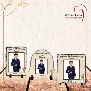 Personalised Confirmation Photo Slates is a very popular personalised gift keepsake of a special day. They can be personalised with a picture and with a date or name on them. And are available in different shapes and sizes for any budget. Another special personalised gift from Gifted Lane&nbsp;