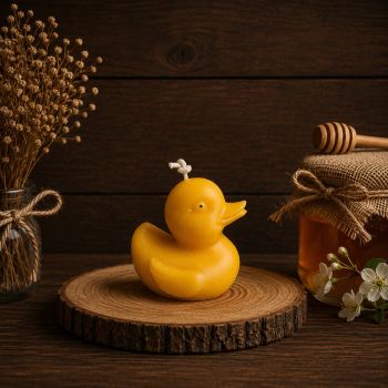 Introducing our adorable Little Duck Beeswax Candle, a charming accent for any space. Crafted from pure beeswax, this delightful candle embodies whimsy and natural beauty.
Standing at a petite 65mm in height and 60mm in width, our Little Duck Beeswax Candle is perfectly sized to add a touch of cheer to your decor. Weighing 81g, it boasts a solid yet manageable weight.
With a burn time of approximately 15 hours, this sweet duck-shaped candle will infuse your surroundings with a warm glow and the gentle fragrance of beeswax. Whether placed on a shelf, mantelpiece, or table, our Little Duck Beeswax Candle is sure to bring joy to any room.