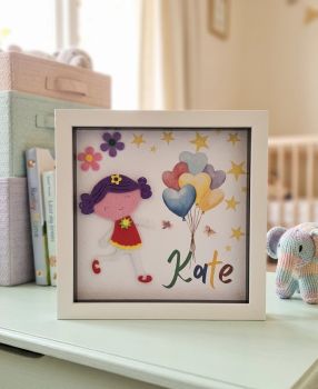 Hanmade frame . Gift for kid's birthdays/Christening/new born.