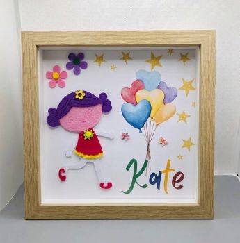 Hanmade frame . Gift for kid's birthdays/Christening/new born.