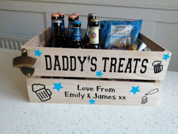 Personalised Large Father's Day Treats Crate Dad Daddy Granda - Ready to Fill!
