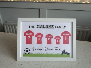 Personalised Family Football Gift Framed Print