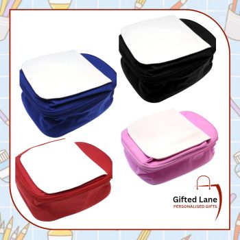 Personalised Lunch bag can be personalised with any pictures or text on them with a child favourite picture or hobby, cartoon, music or sporting star and their name on them if you wish. Bag come 4 different colours in Black, Red, Blue or Pink. Another special personalised gift from Gifted Lane. Check out our store today and view our full range of personalised gifts from Gifted Lane. Remember a personalised gift from Gifted Lane is always a special gift