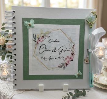 Handmade, personalised keepsake bridal shower scrapbook album and guest book.