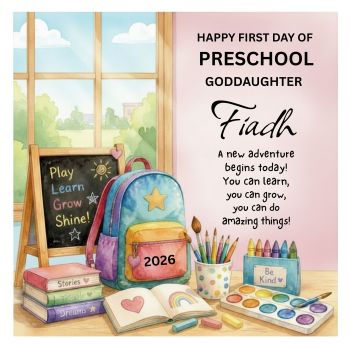 Celebrate a milestone that deserves to be remembered with a beautifully handcrafted&nbsp;First Day of Preschool&nbsp;keepsake card.
Printed on luxurious&nbsp;6x6 deluxe hammered cardstock, this premium card is thoughtfully designed to mark one of life's first big adventures. Each card is&nbsp;personalised with your child's name and the year, creating a treasured keepsake that can be looked back on for years to come.
A meaningful keepsake, lovingly created&nbsp;for moments that deserve more.