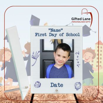 Create a memory and mark the special occasion of a child First Day of School or Pre School with a personalised Glass Photo Frame from Gifted Lane. It can be personalised with a photo of the child along with of the child details of their First Day of School. Another special personalised gift from Gifted Lane. Check out our store today and view our full range of personalised gifts from Gifted Lane. Remember a personalised gift from Gifted Lane is always a special gift.
