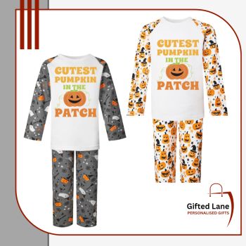 Spend Halloween night with a cosy soft Personalised Pre-Printed Halloween Pyjamas. They are available in sizes from 6 months right up to 10 years. They come with the pre-printed pumpkin (orange) or witches (black) design with the design as advertised or by adding your own pictures or text on them. Another special personalised gift from Gifted Lane. Check out our store today and see, like, comment and review on our full range of personalised gifts from Gifted Lane.