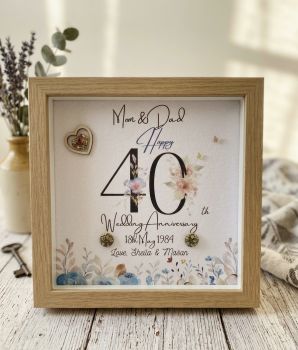 Printed wedding anniversary with wooden embellishments