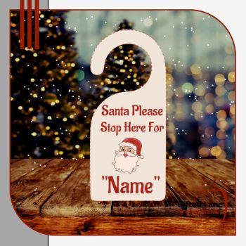 Decorate your home with a personalised Santa Please Stop Here wooden door sign from Gifted Lane. Make sure Santa comes into your home this Christmas with a personal message. They can be personalised with any picture or text and with a date or name on them. Another special personalised gift from Gifted Lane
