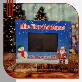 Keep a memory of a Baby First Christmas with a Personalised picture frame. These picture frames and 203 mm (8") × 254 (10") and a insert to insert your own photo (6" x 4") into. They come as design advertised and can be personalised with text on them including child name and Christmas day date. Another special personalised gift from Gifted Lane.