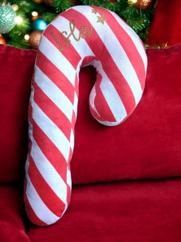 Personalised Candy Cane Cushion