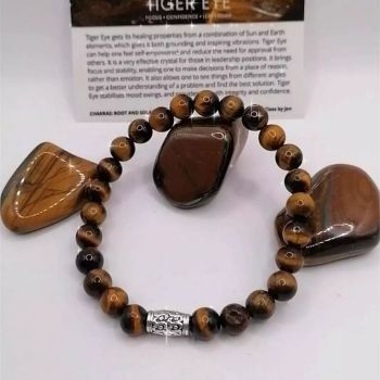 Handmade to Order , Tiger Eye Stretch Bracelet for ambition &amp; confidence .