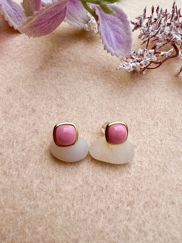 Sterling Silver Earrings Pink Conch Shell Earrings Pink Conch
