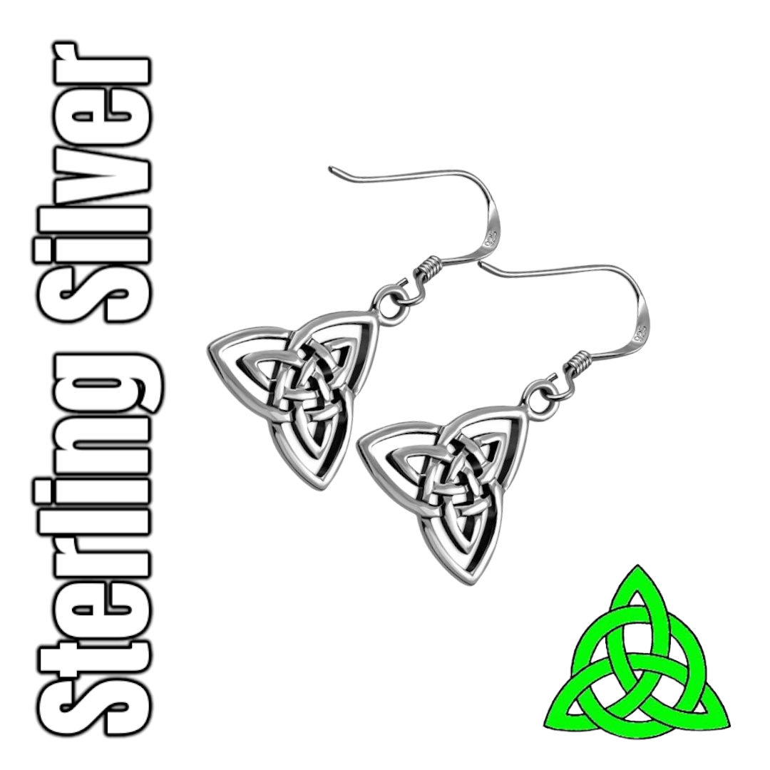 Celtic Trinity Knot Sterling Silver Dangle Irish Drop Earrings Shop